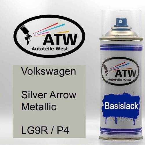 Volkswagen, Silver Arrow Metallic, LG9R / P4: 400ml Sprühdose, von ATW Autoteile West.